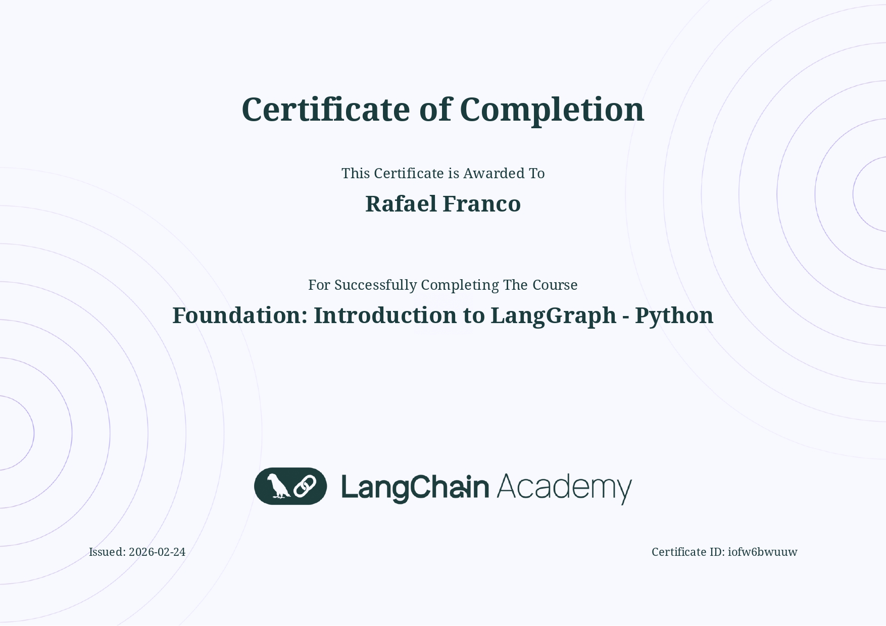 Foundation: Introduction to LangGraph - Python Certificate